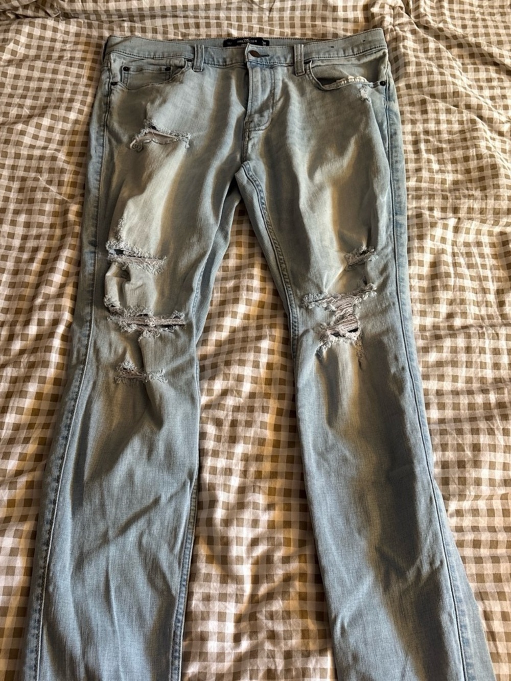 Hollister Slim Skinny Distressed Light Blue Men's Jeans